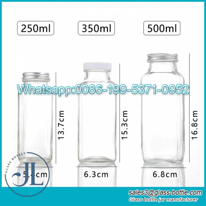 8oz/12oz/16oz french square glass bottles has stock supplier