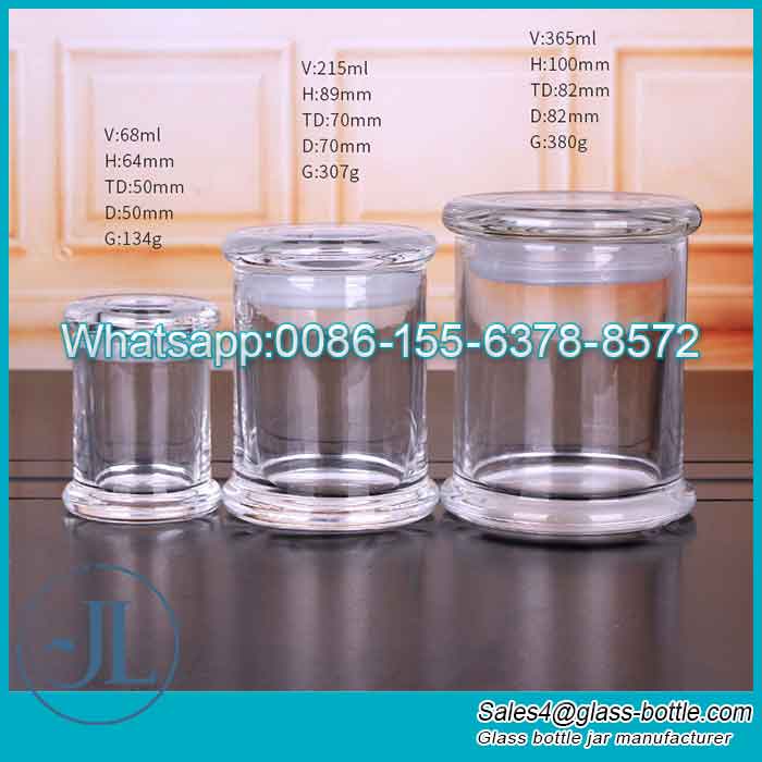 8oz Decorative Hermetic Glass Candle Jar with Lid Wholesale
