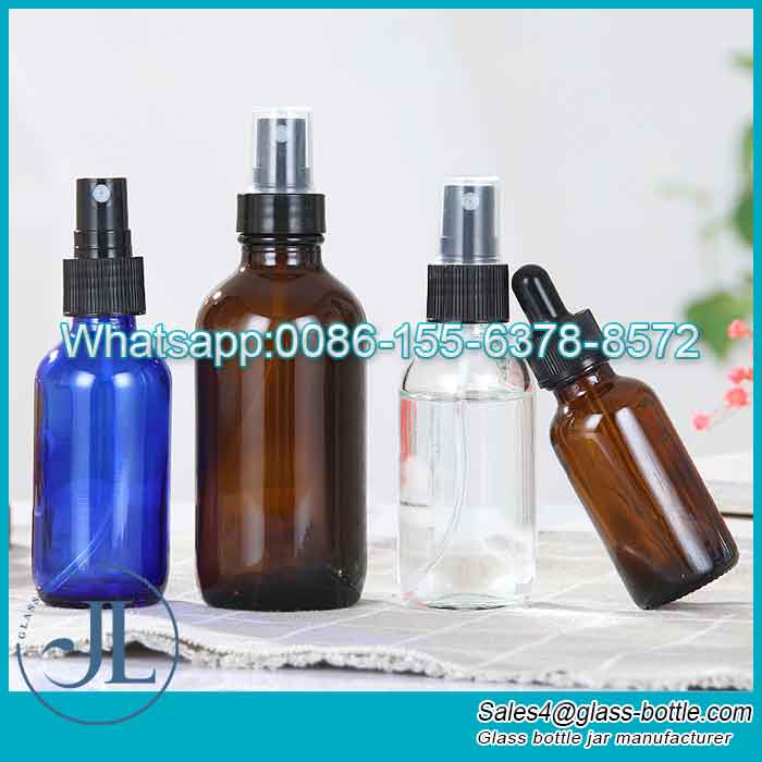 Blue Brown Boston Glass Bottles Matched Various Function Lids Wholesale