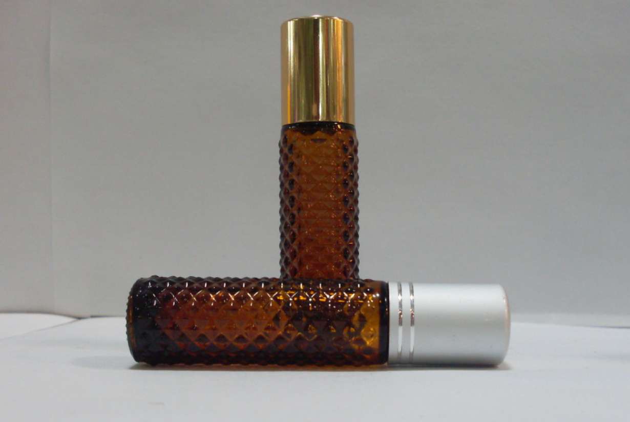 6ml amber frosted roll on cosmetic glass bottles