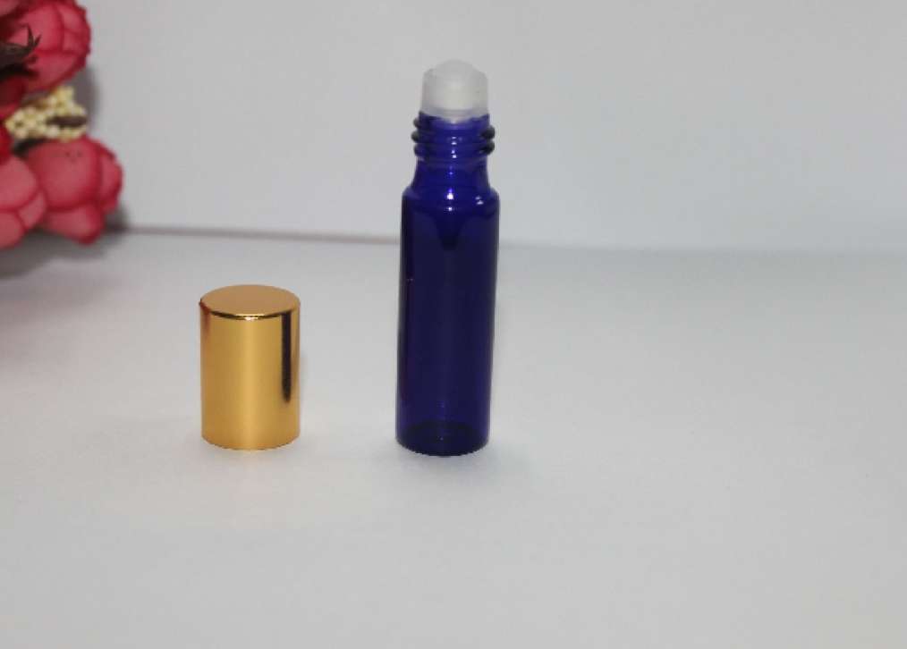 5ml 10ml 1/3 oz frosted amber blue green clear roll on glass bottle