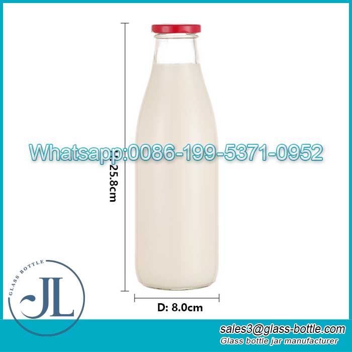 1000ml 1L 32oz Clear Milk Glass Bottle Supplier