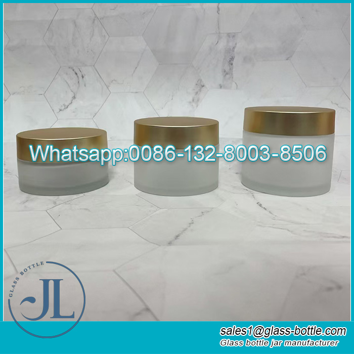 100g 150g 200g Frosted Glass Cosmetic Jar Skincare Container Manufacturer