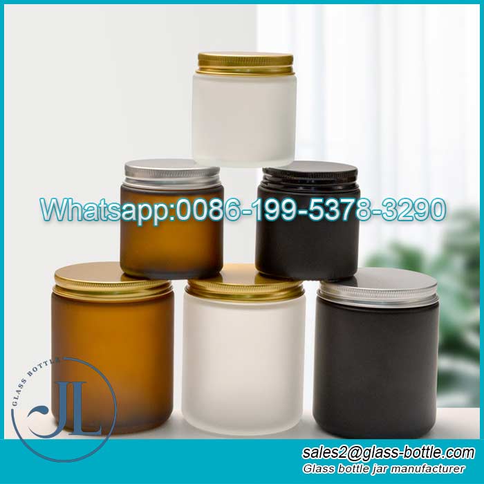 Wholesale 50g brown/amber frosted glass cream jar supplier