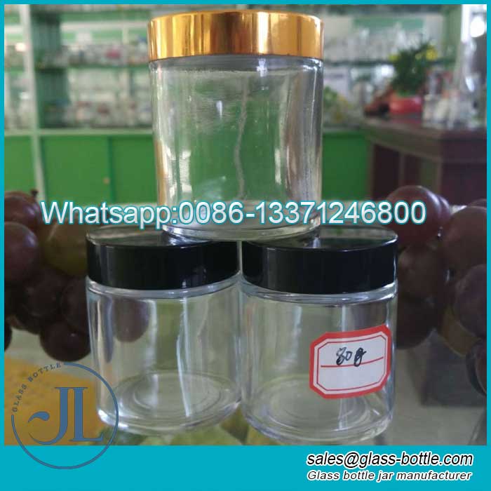 80ml Clear Glass Cosmetic Cream Jar Wholesale Supply