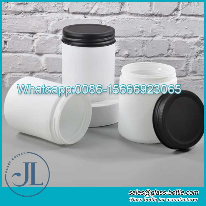 100g 100ml white frosted glass cosmetic cream jar