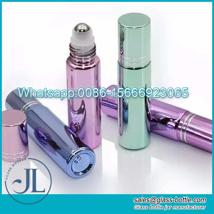 5ml 10ml Electroplated UV Glass Roll on Bottles