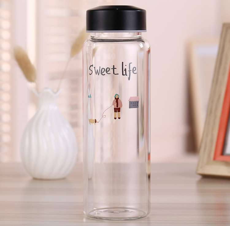 Double Wall Hot&Cold Glass Water Bottle