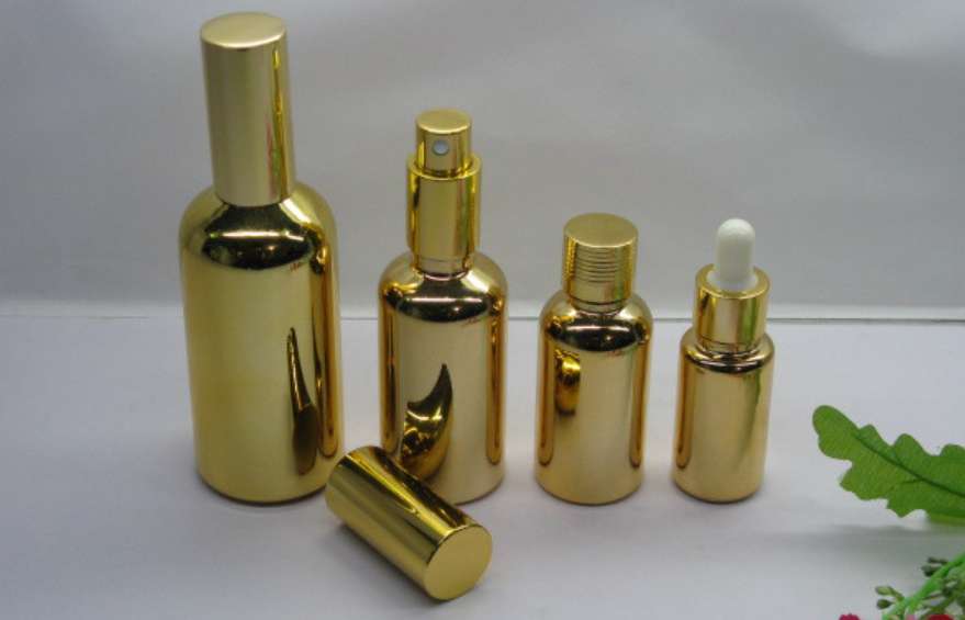 50ml shiny gold essential oil glass bottle