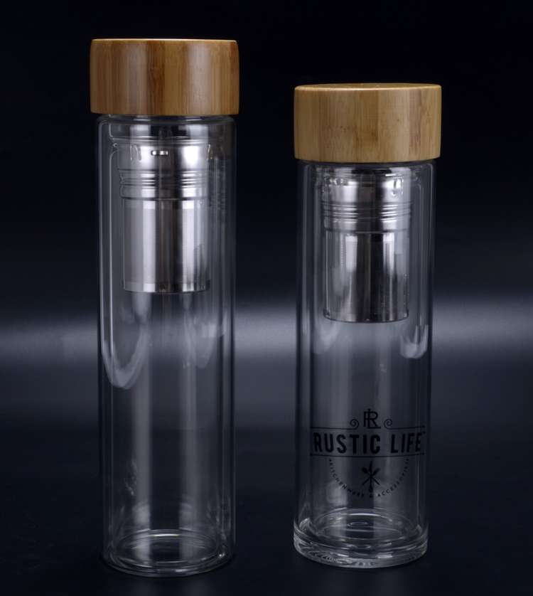 500ml High Borosilicate Tea Infuser Glass Bottle with Bamboo Lid