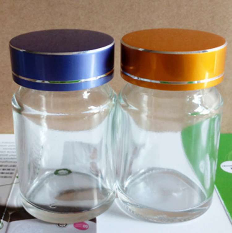 50ml healthy capsule glass bottle pill jar