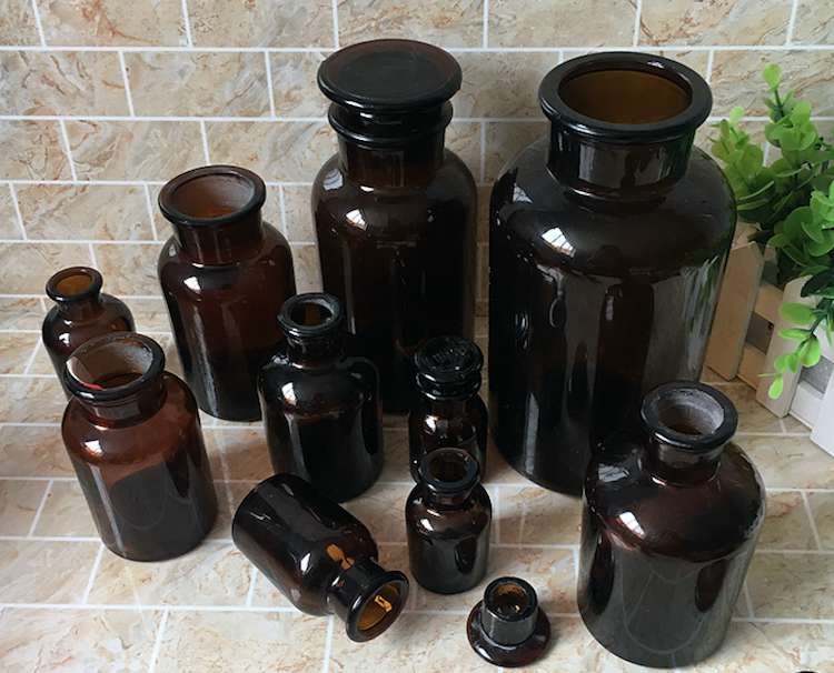 60ml 125ml 250ml 500ml 1000ml glass apothecary bottle reagent jar