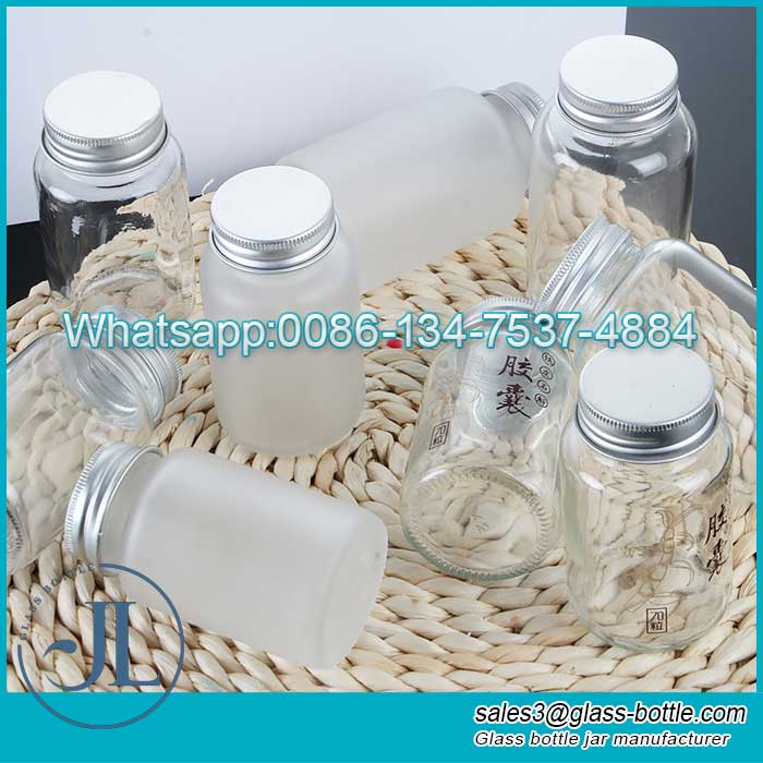 100ml Glass Tablet Capsule Container with Aluminum Cap