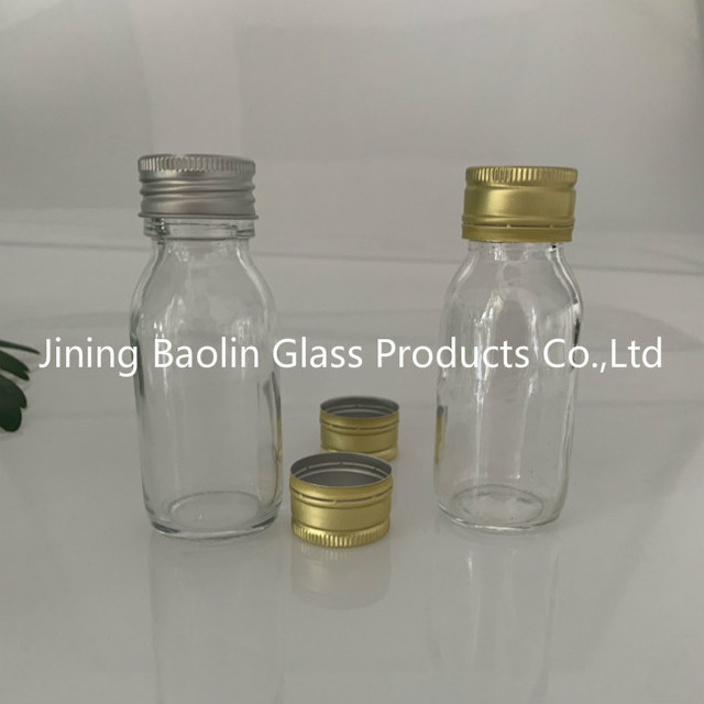 60ml clear syrup glass bottle with aluminum cap