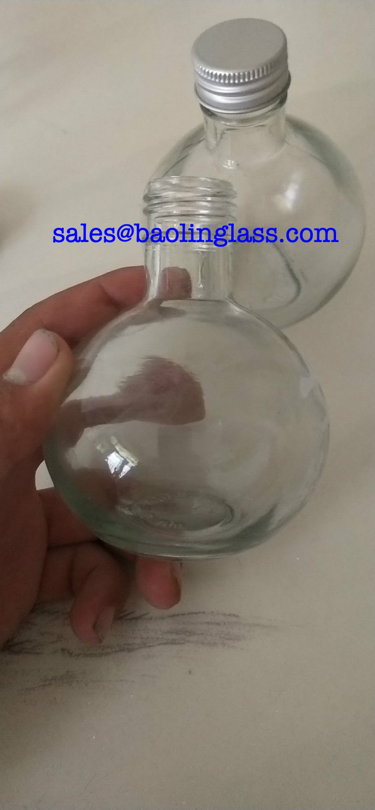 250ml ball shape glass bottle