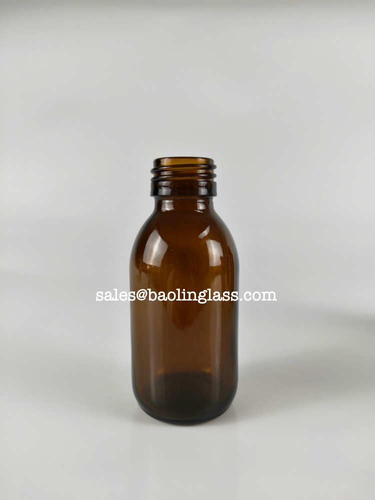 100ml amber glass bottle with 28mm neck