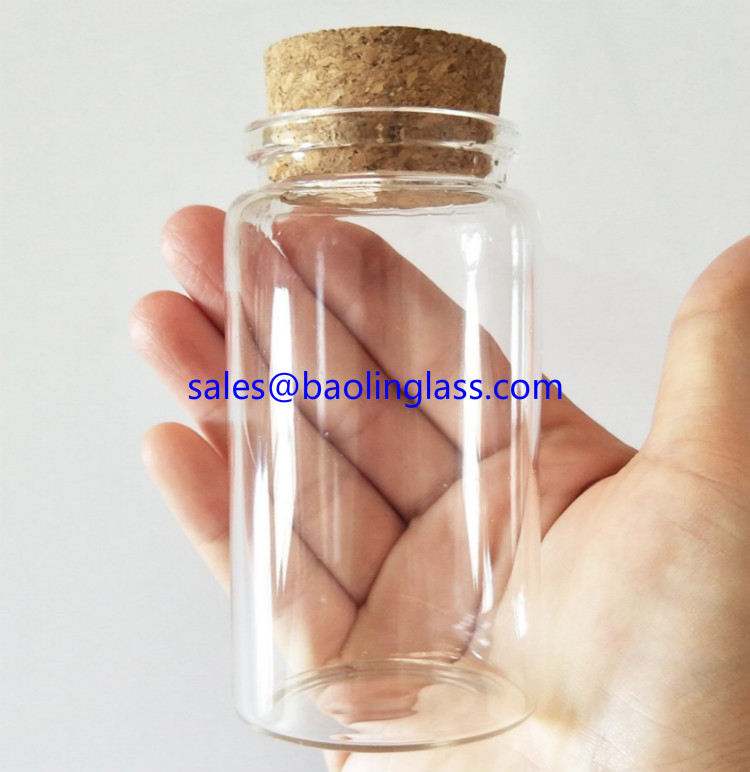 100ml Small Glass Bottles Vials Jars Glass with Cork Stopper Storage Bottle 100ml 47x90mm