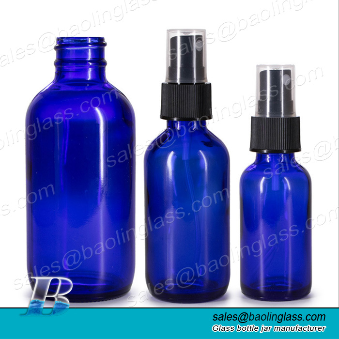 blue glass spray bottles wholesale
