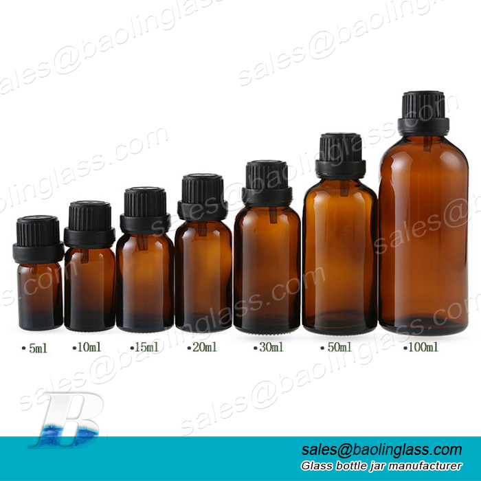 2oz Amber Glass Bottles for Essential Oils with Glass Eye Dropper