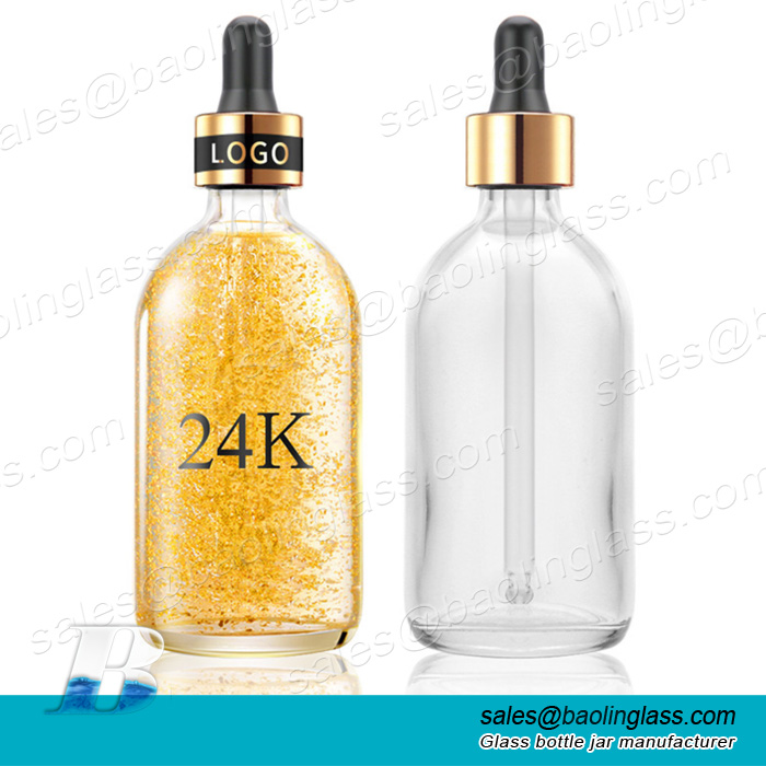 100ml 24K Ampoule/serum/oil glass bottle