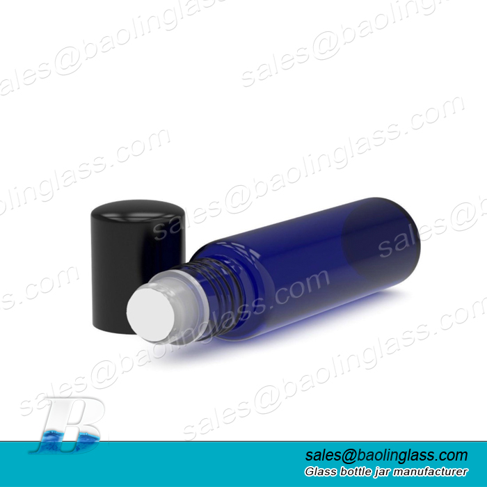 10ml blue color roll on glass jar for essential oil