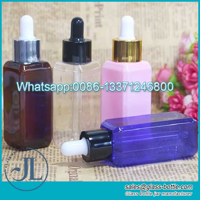 Square glass dropper bottle for serum essential oil