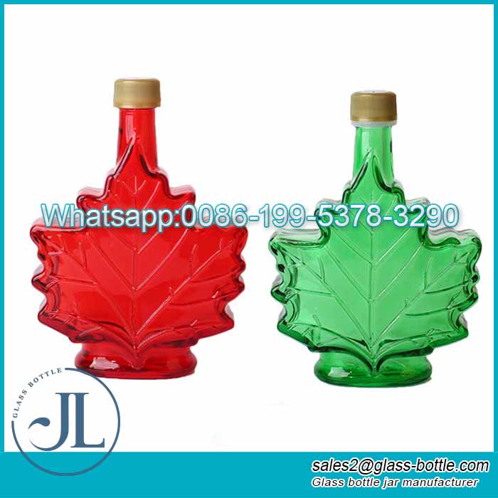 50ml 100ml 250ml maple/leaf glass bottle for Canada pure syrup with screw plastic cap