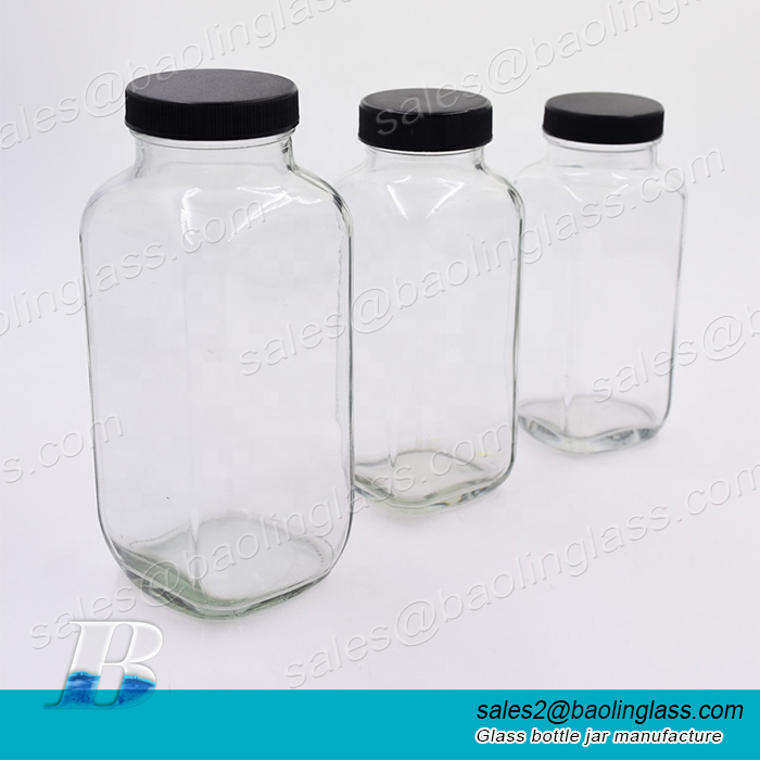 Download 8 Oz 300ml 500ml Clear French Square Beverage Cold Juice Glass Bottles With Airtight Screw Cap