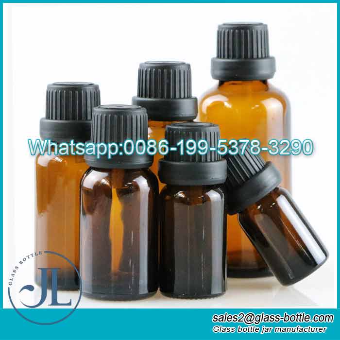 Wholesale 10ml-100ml essential oil amber glass bottle with euro dropper