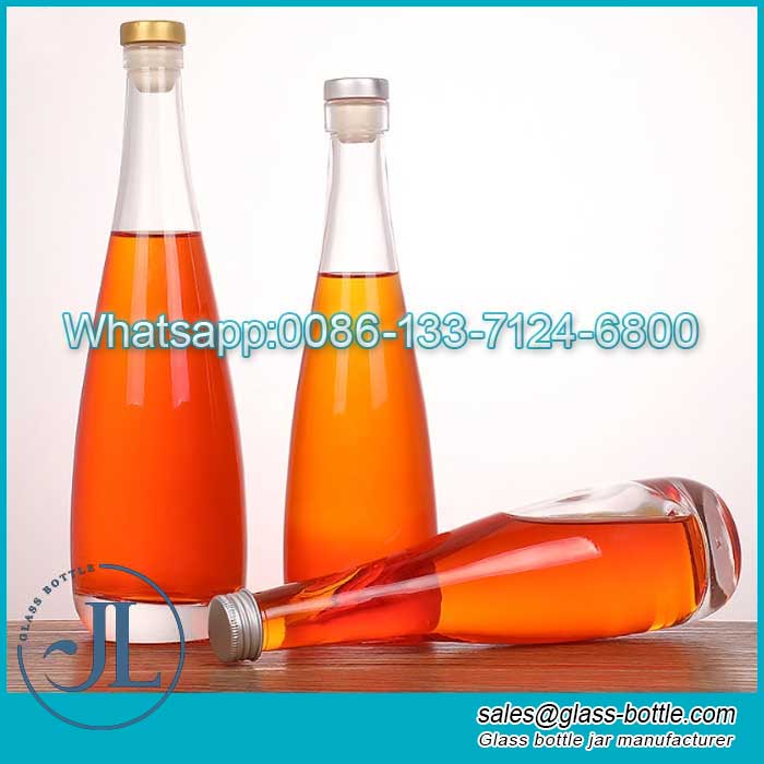 200ml Round glass bottle with cap for juice beverage and cocktail