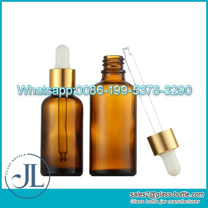 Wholesale 30ml 50ml amber glass dropper bottle supplier