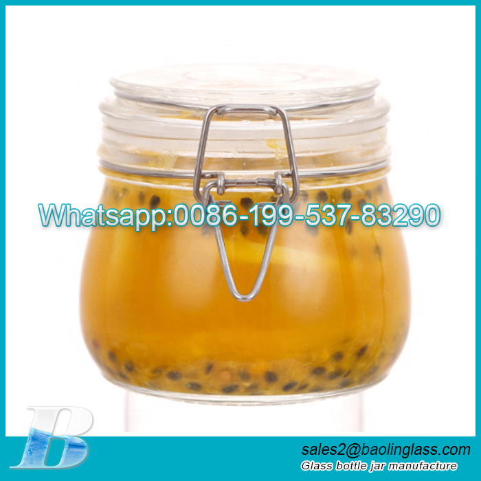 OSHOW Wholesale 1.5L Big Size round Glass Jar with Clip lock glass storage tank sealed tank buckle food bottle