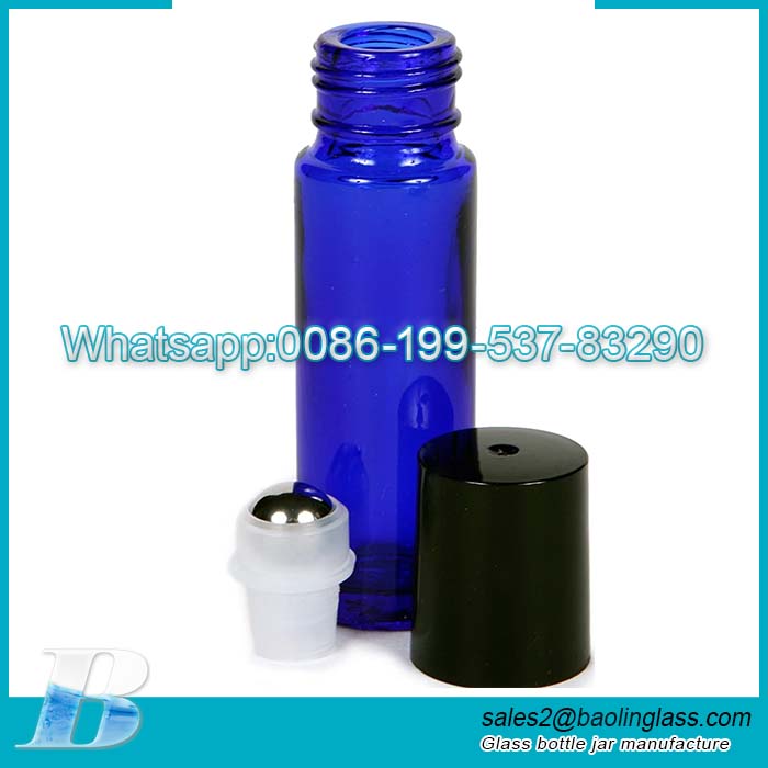 10ml 15ml blue essential oil glass bottle with roller cap