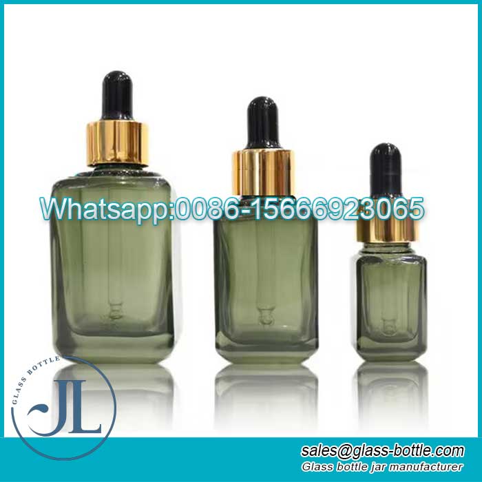 50ml Square dropper bottle glass for cosmetic packaging essential oil bottle amber glass jar and bottles