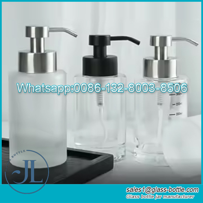 350ml foam pump cleanser glass bottle