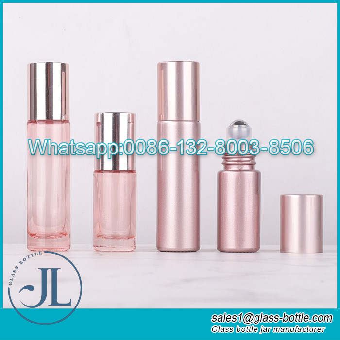 5ml 10ml pink color roll on glass bottles