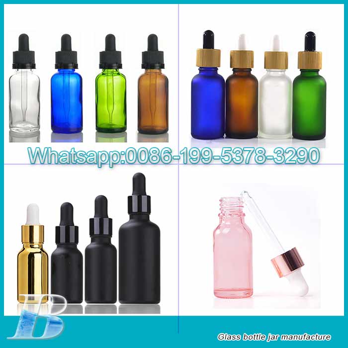 Wholesale 5ml 10ml 15ml 20ml 30ml glass bottle black dropper screw cap