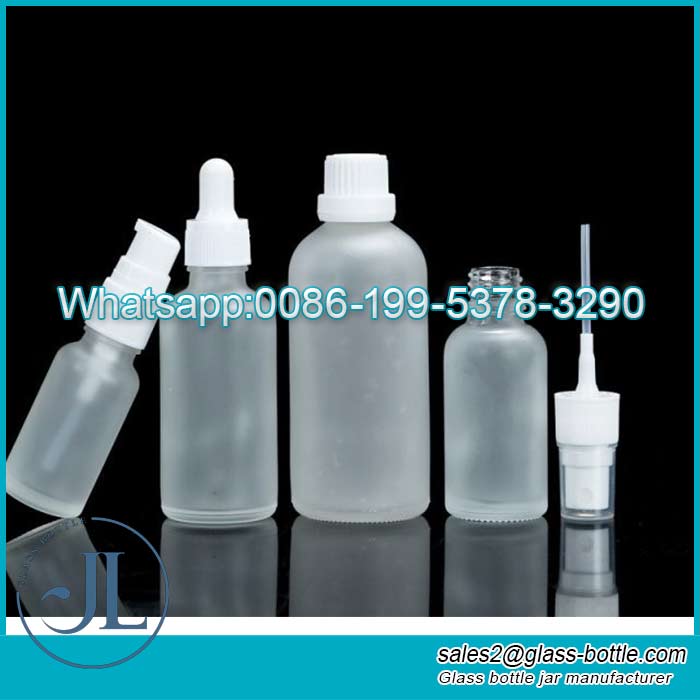 Wholesale frosted glass essential oil bottle supplier