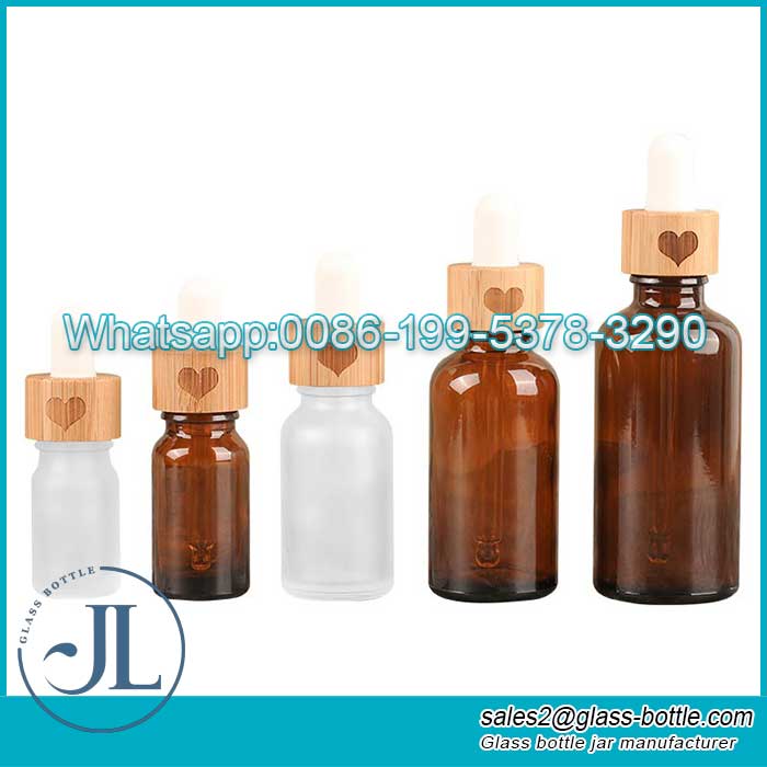 5ml-10ml Custom bamboo essential oil bottle with dropper lid wholesale