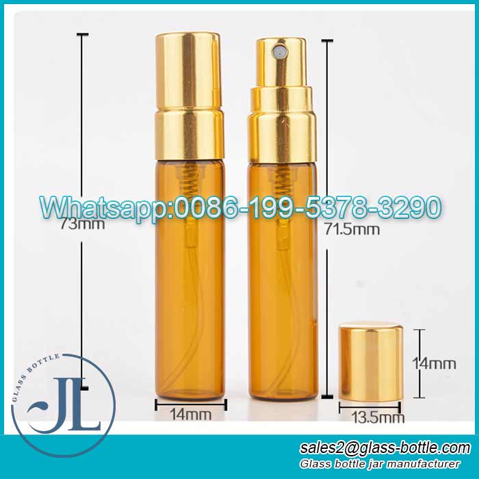 Wholesale amber 5ml test tube spray perfume bottle factory