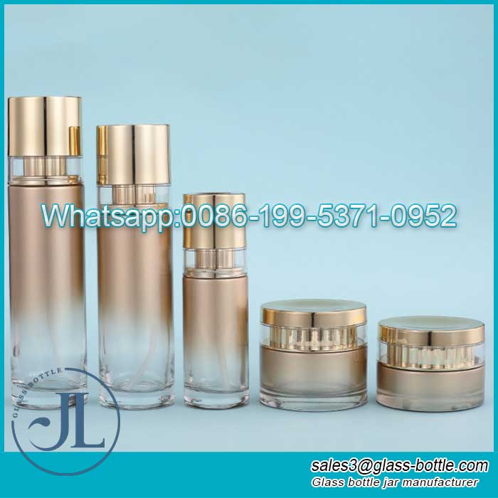 luxury glass cosmetic bottle packaging wholesale