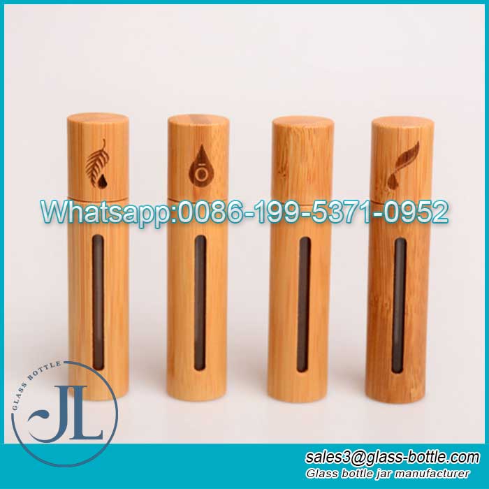 10ml bamboo roll ball essential oil glass bottle