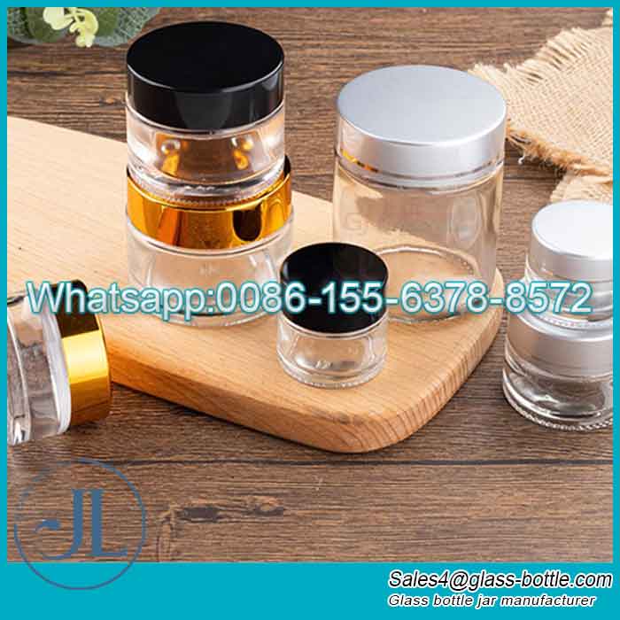 Wholesale 5g/10g/15g/50g Empty Clear Cream Jars with Cap Supplier