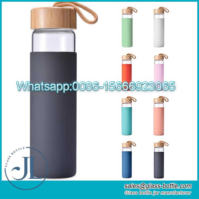 20 oz Borosilicate Glass Water Bottle for Juicing, Infused Water, Beverage Storage