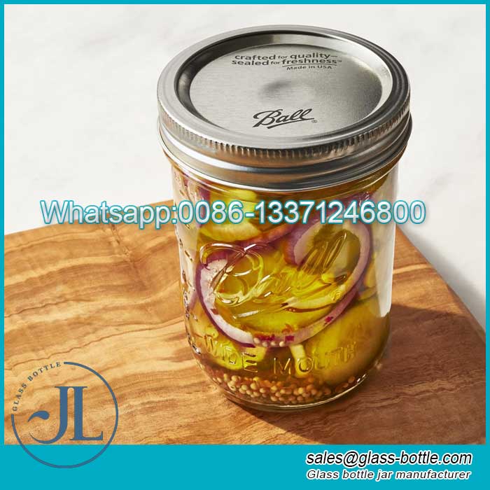 Ball Wide Mouth Pint Mason Jars with Lids for Canning or Drinkware