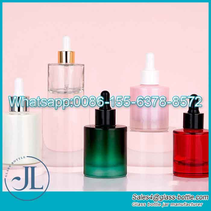 Colorful Glass Dropper Bottle Thickened Bottom Flat Shoulder