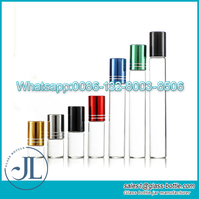 Long Slim Clear Glass Roll-on Essential Oil Lip Gloss Roller Perfume Bottles Manufacturer