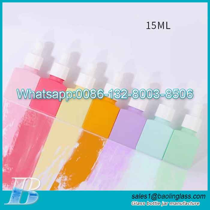 15ml flat square dropper bottle