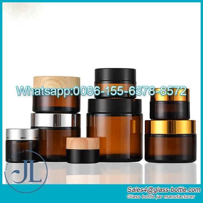 30G Brown Body Scrub Jars with Bamboo Lid Wholesale