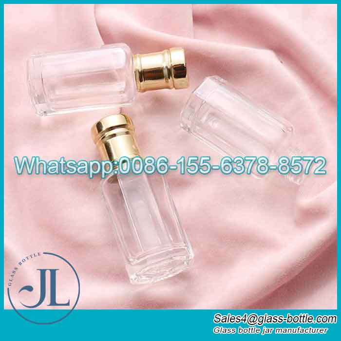 Custom Octagonal Clear Glass Perfume Roll-on Bottles Wholesale